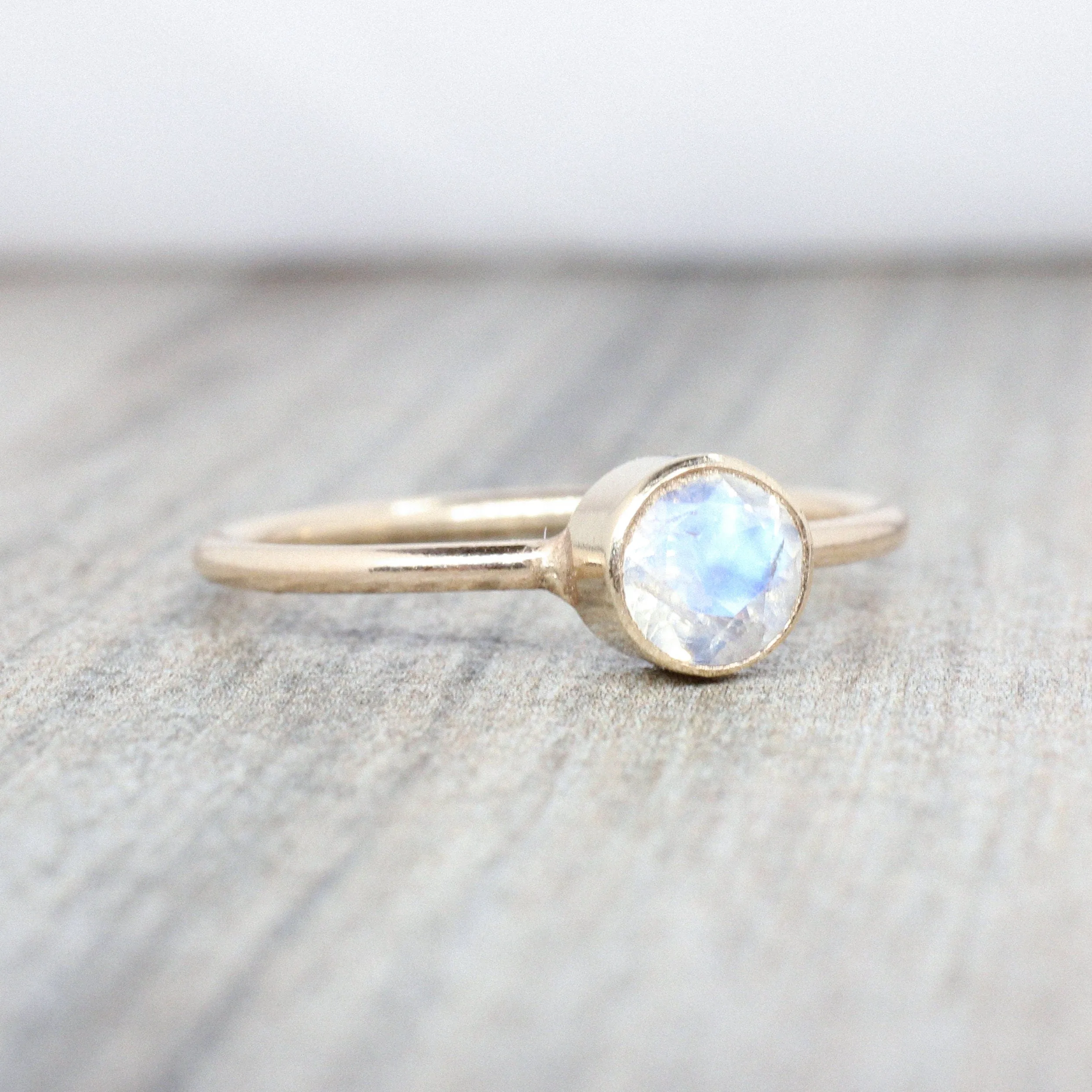 Rainbow Moonstone Stacking Ring in 14K Gold Filled