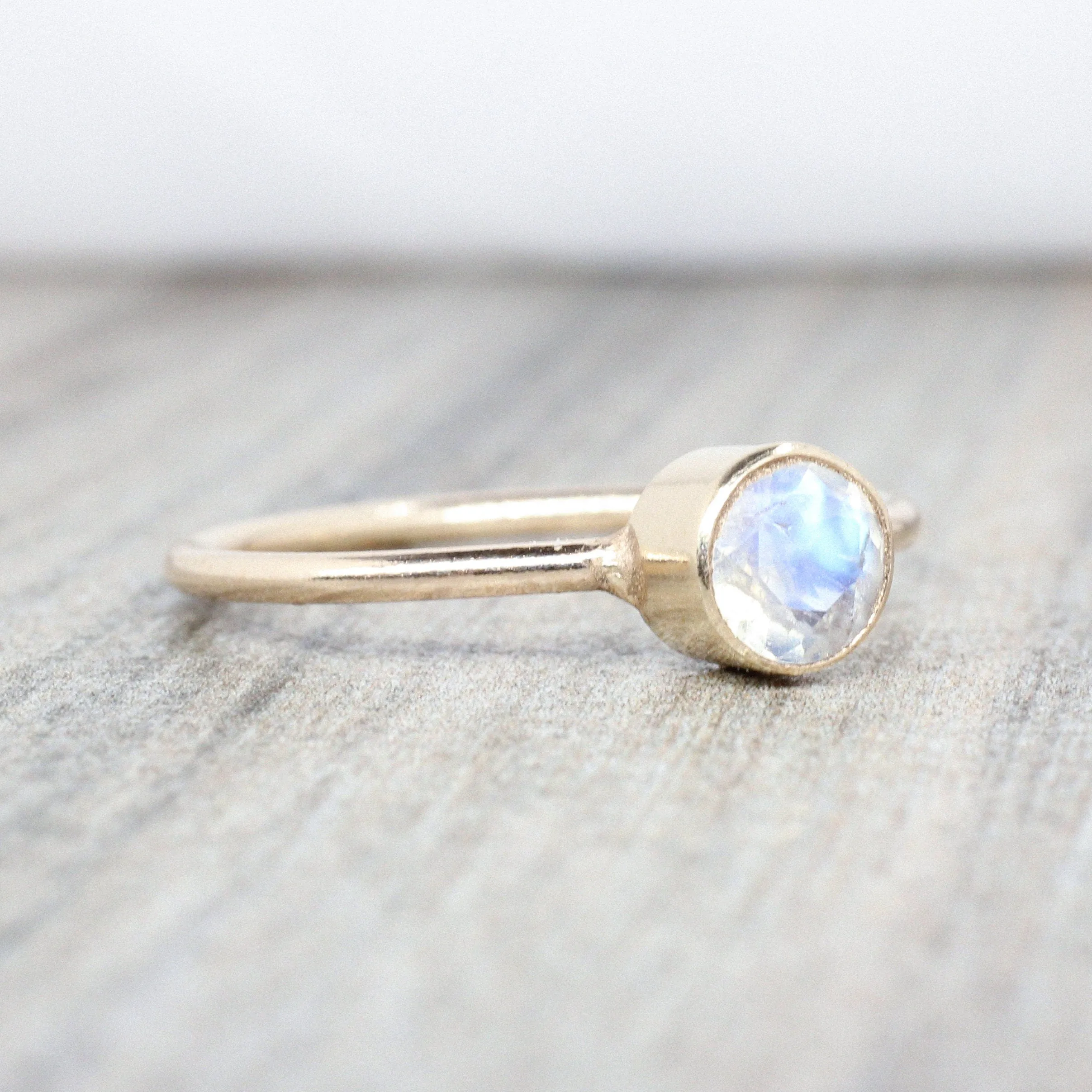 Rainbow Moonstone Stacking Ring in 14K Gold Filled
