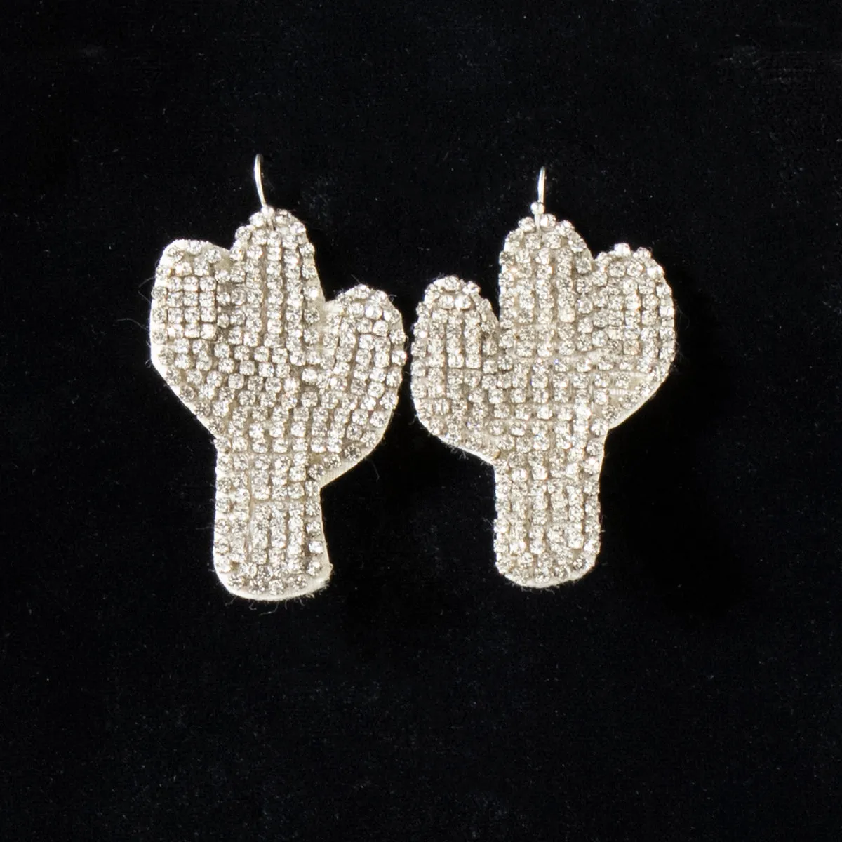Rhinestone Cactus Earrings