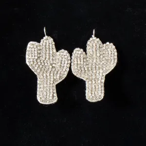 Rhinestone Cactus Earrings