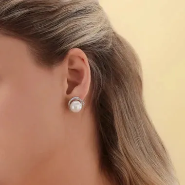 Rose Floral Pearl Earrings - Timeless Natural Beauty