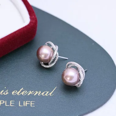 Rose Floral Pearl Earrings - Timeless Natural Beauty