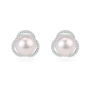 Rose Floral Pearl Earrings - Timeless Natural Beauty