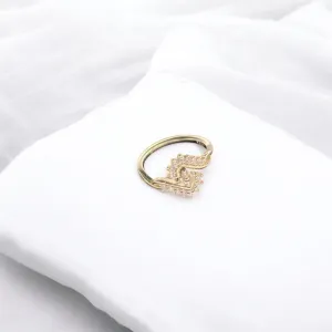 S shaped CZ 925 silver ring