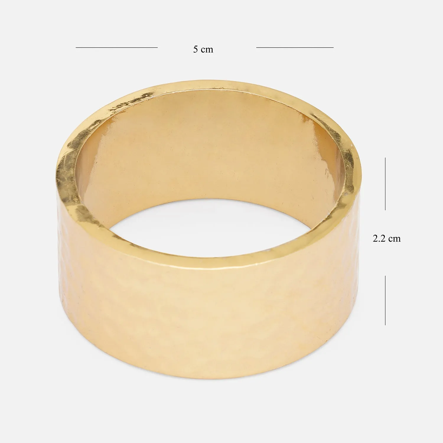 Set of 4 Gold Metal Textured Napkin Rings