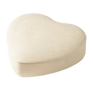 Shagreen Heart Jewelry Box, Cream