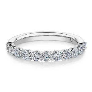 Signature Simulant Diamond 0.90 carat* TW round brilliant wedding or eternity band in 14 carat white gold