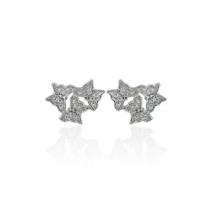 Silver "The Sparkling Butterflies" Girls Earrings