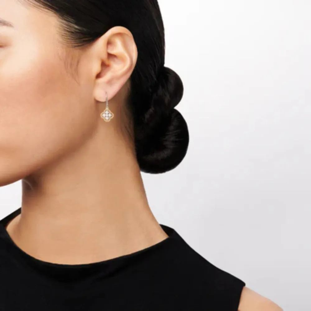Simon G. 18k Trellis Earrings with Diamonds