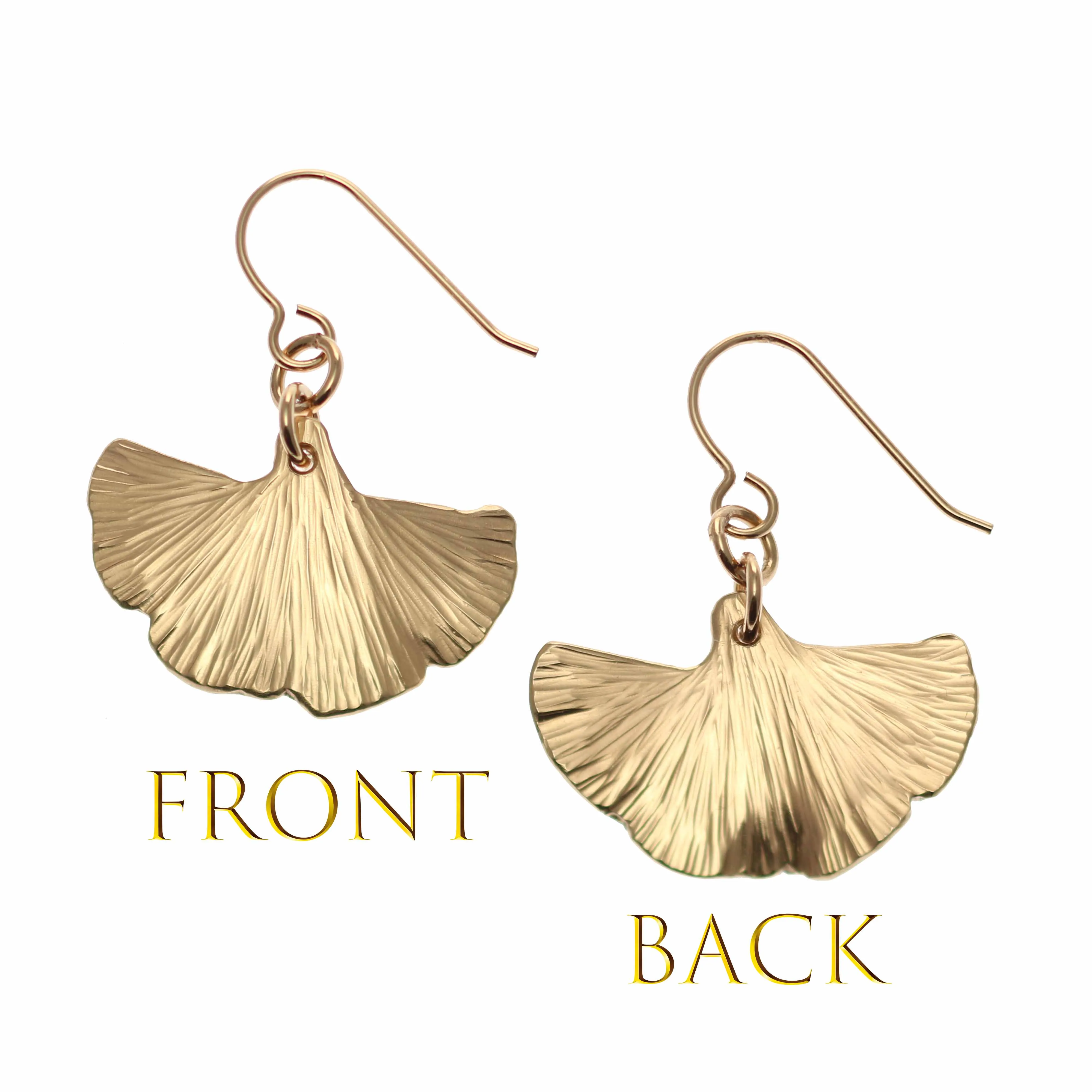 Small Bronze Ginkgo Leaf Earrings