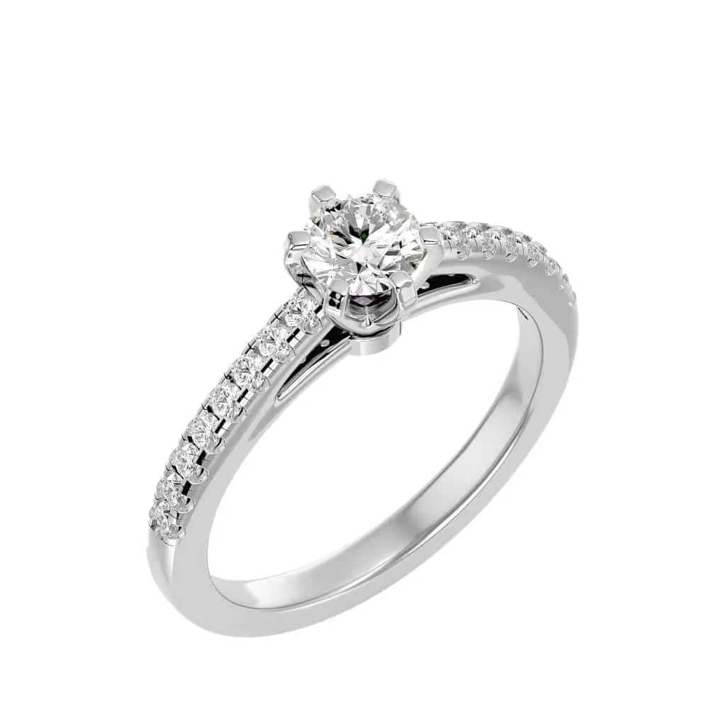 Solitaire Engagement Ring 6 Prong Setting