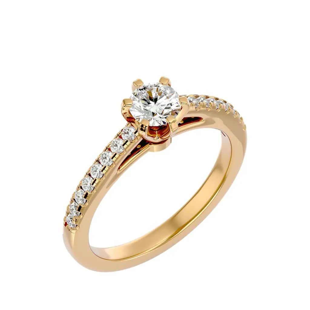 Solitaire Engagement Ring 6 Prong Setting