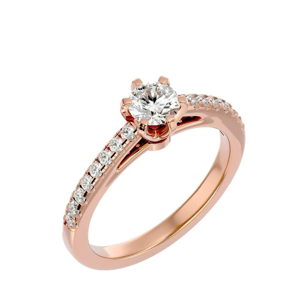 Solitaire Engagement Ring 6 Prong Setting