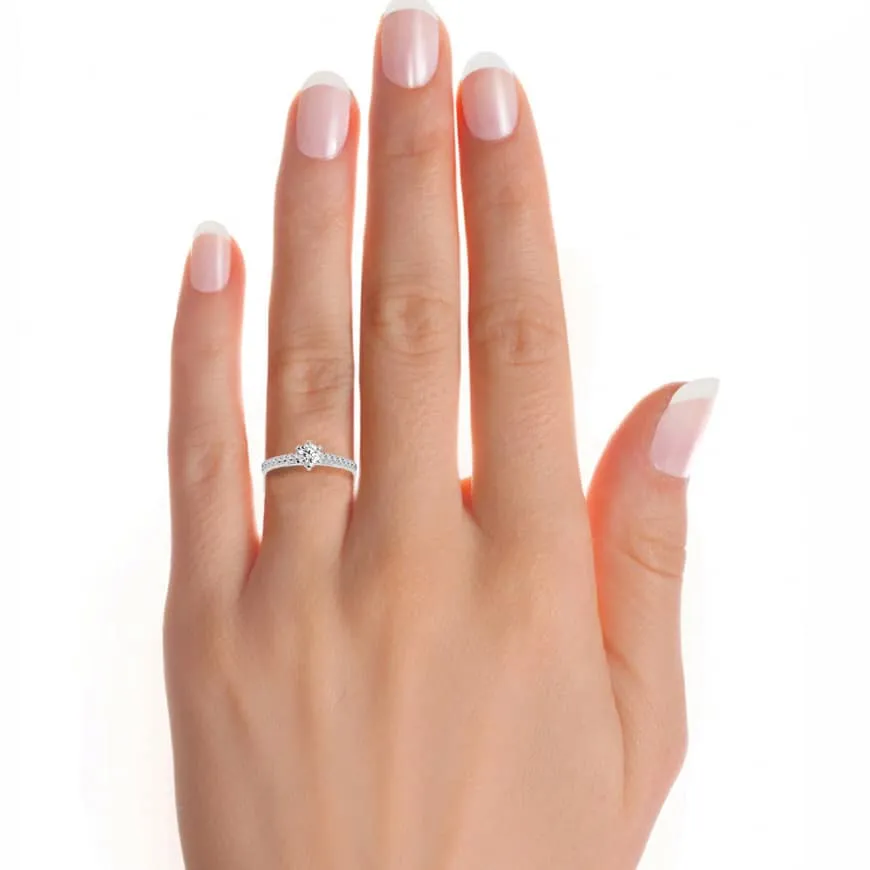 Solitaire Engagement Ring 6 Prong Setting