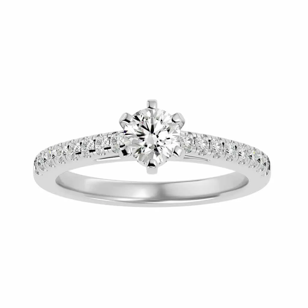 Solitaire Engagement Ring 6 Prong Setting