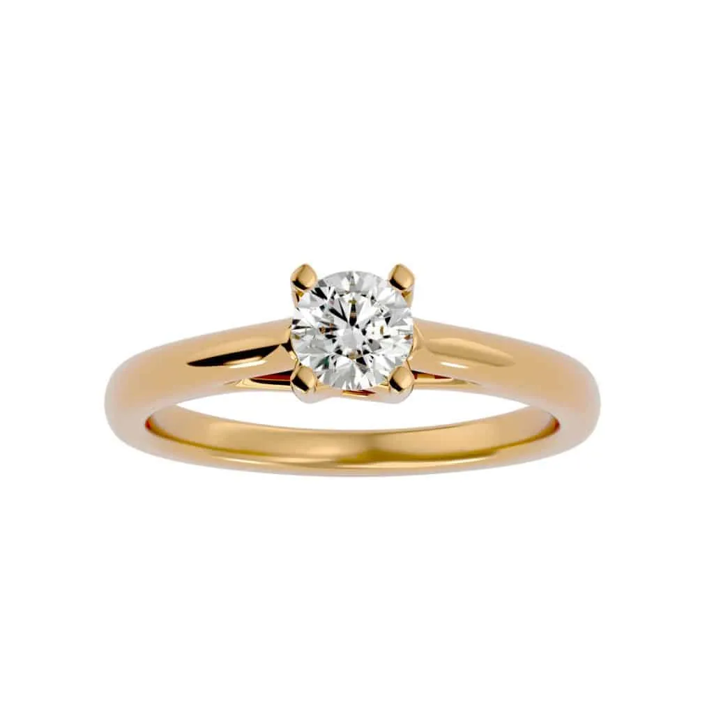 Solitaire Engagement Ring Crossed Claws High Dome Setting