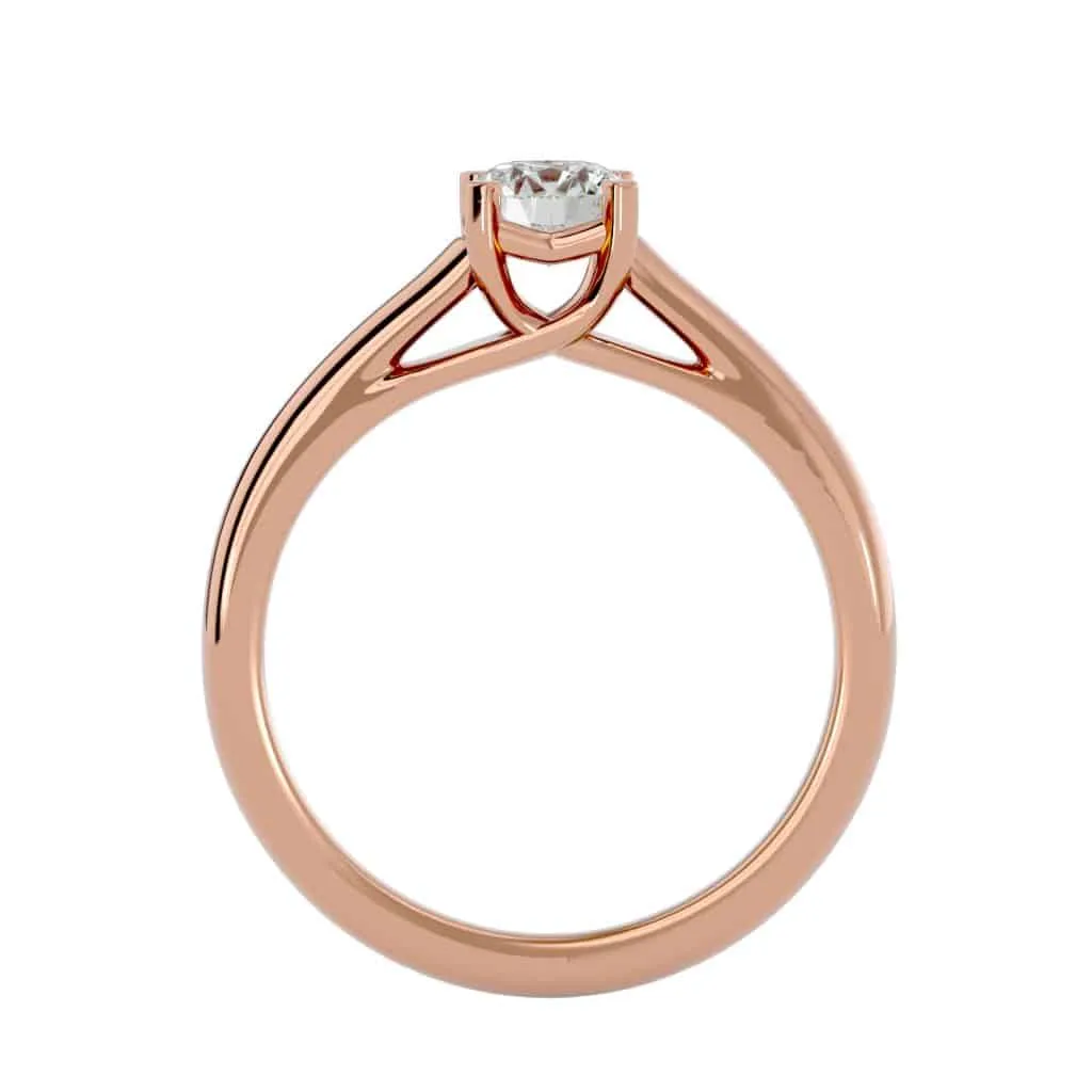 Solitaire Engagement Ring Crossed Claws High Dome Setting