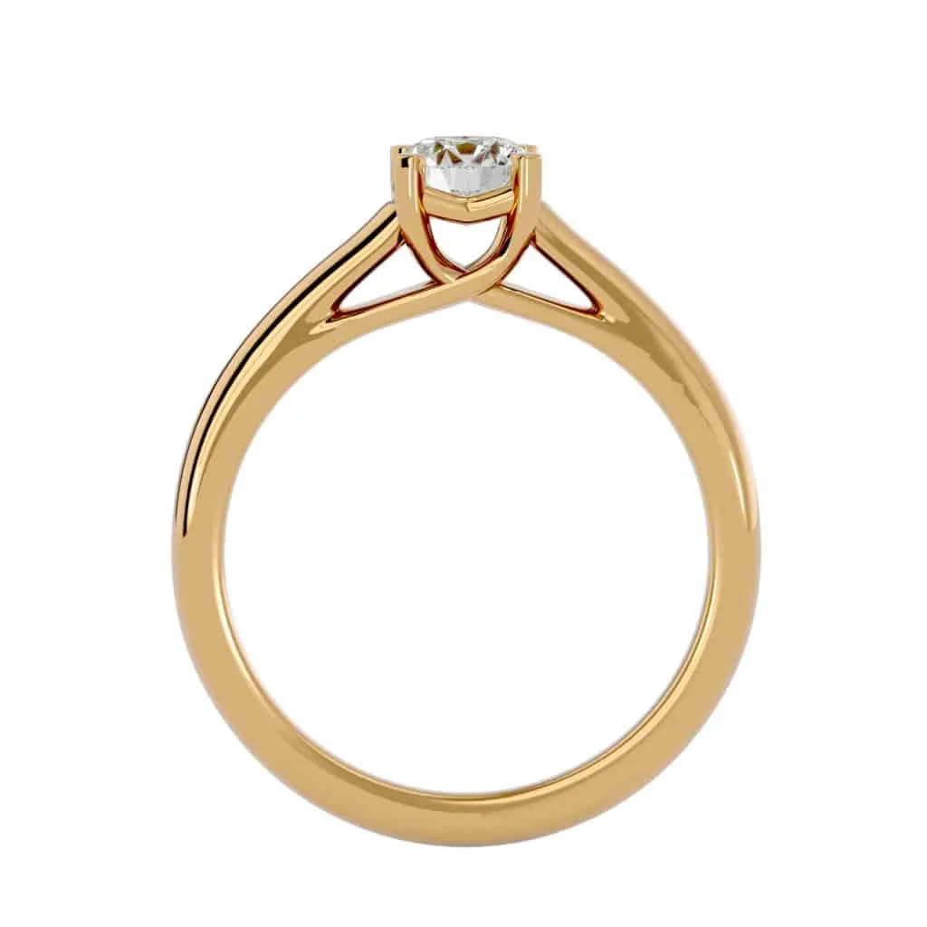 Solitaire Engagement Ring Crossed Claws High Dome Setting