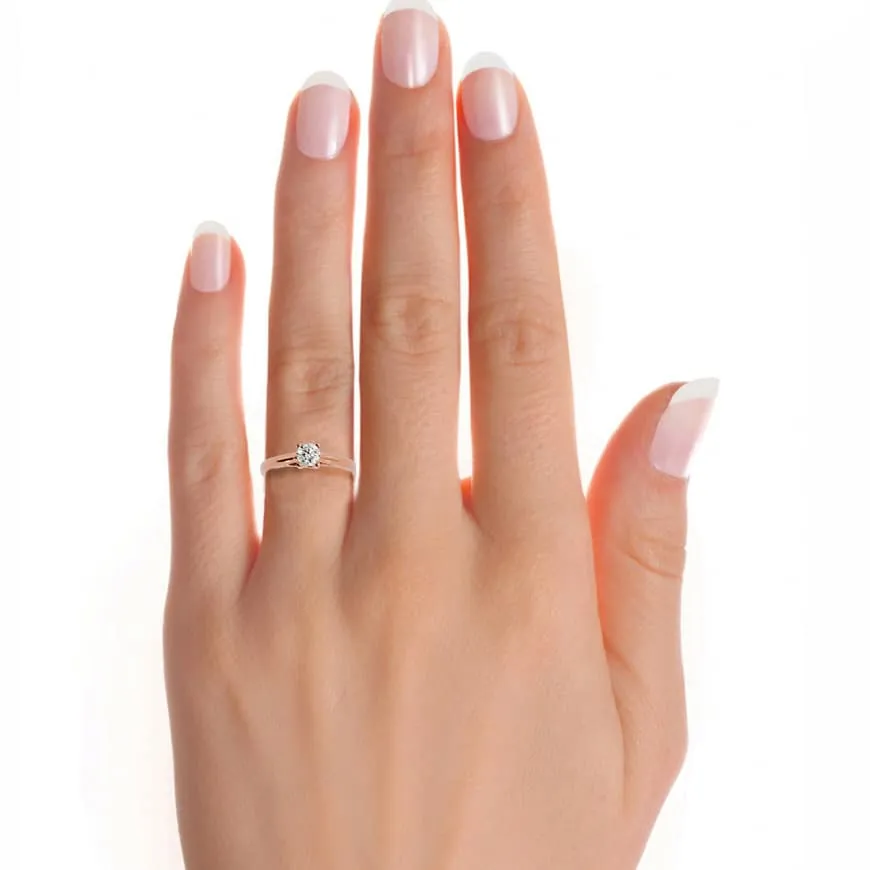 Solitaire Engagement Ring Crossed Claws High Dome Setting
