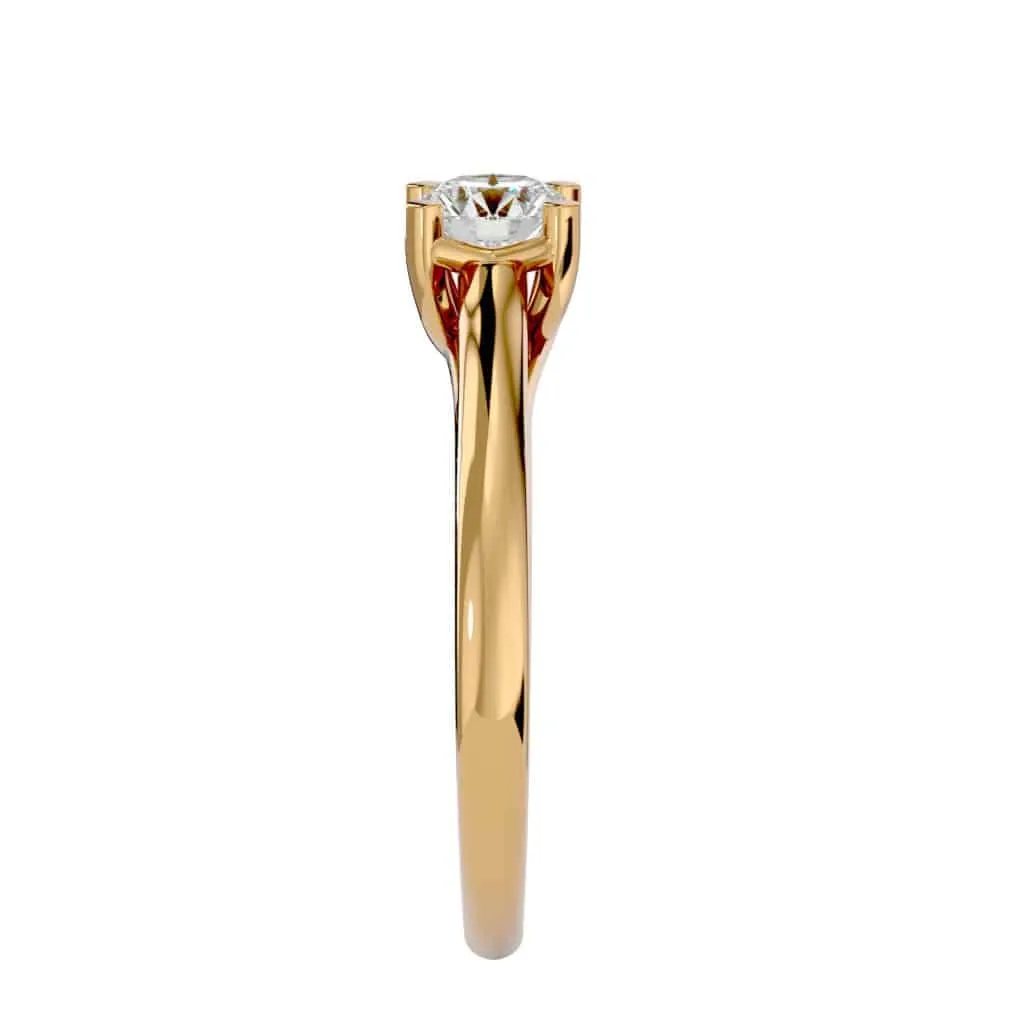 Solitaire Engagement Ring Crossed Claws High Dome Setting