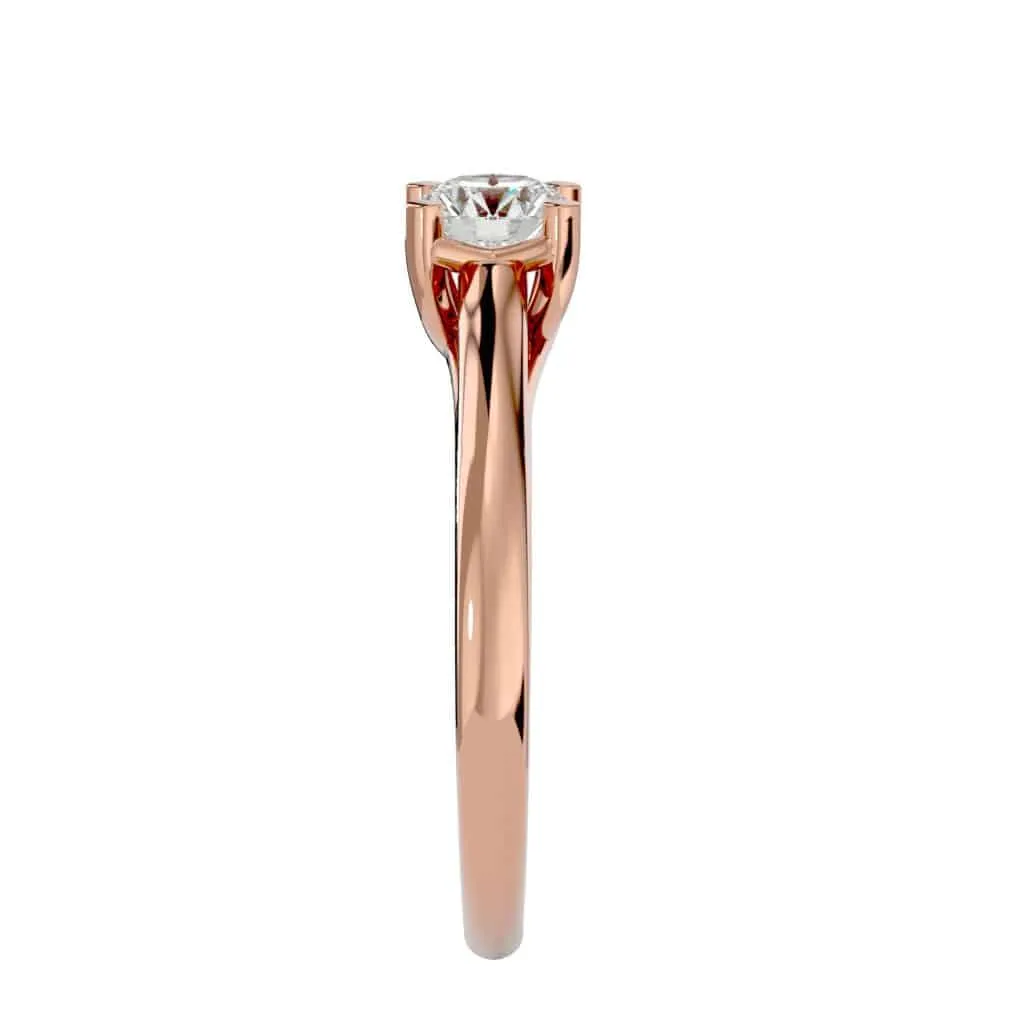 Solitaire Engagement Ring Crossed Claws High Dome Setting