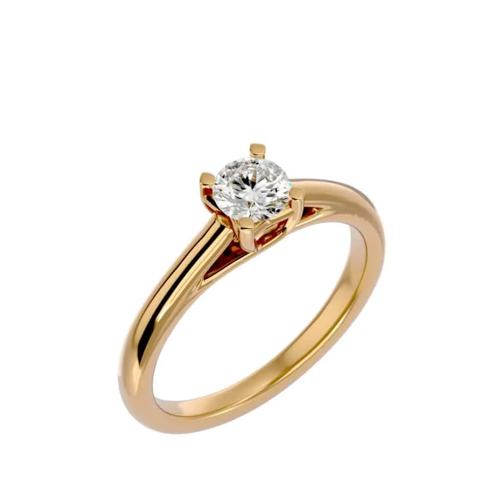 Solitaire Engagement Ring Crossed Claws High Dome Setting