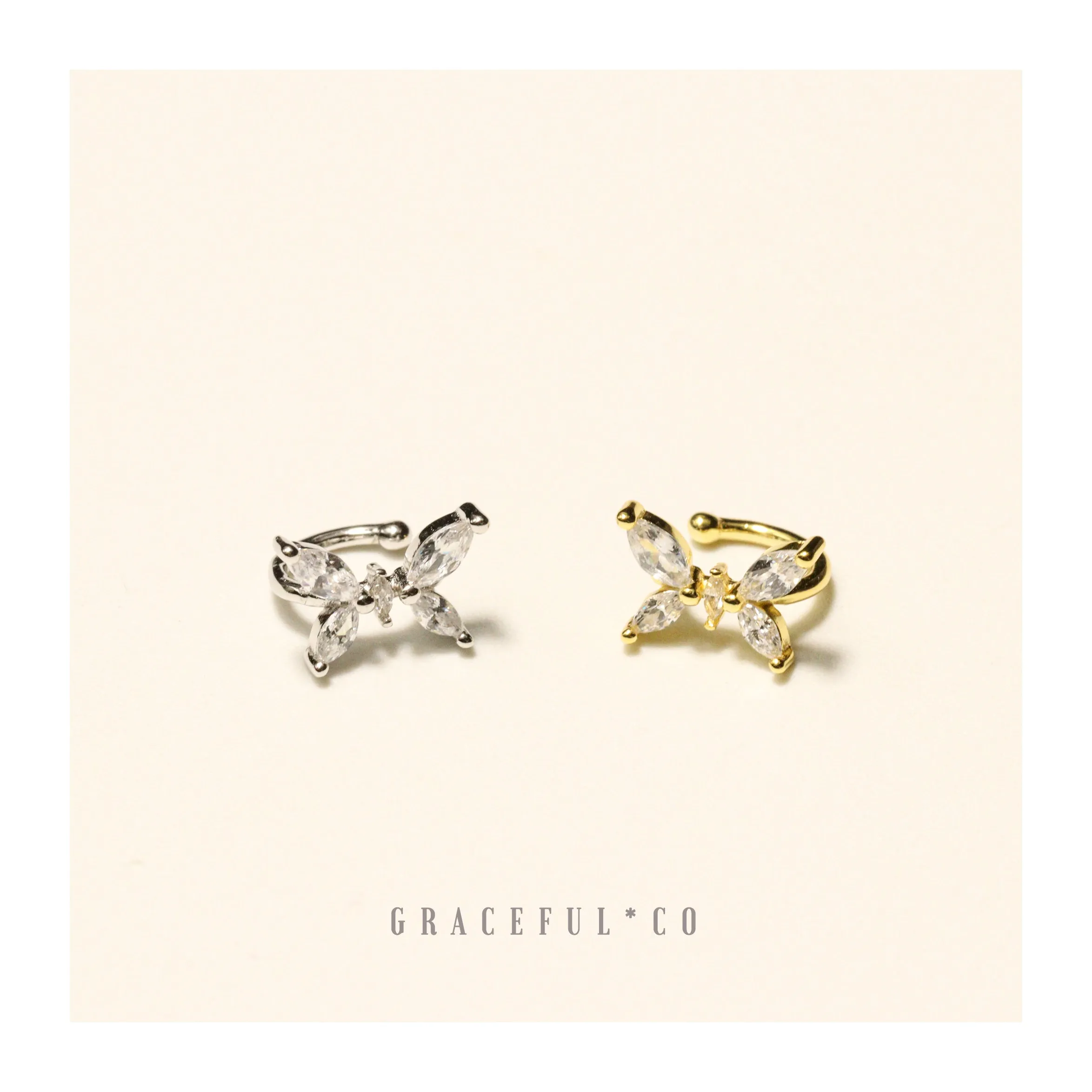 Sparkling Butterfly Ear Cuffs