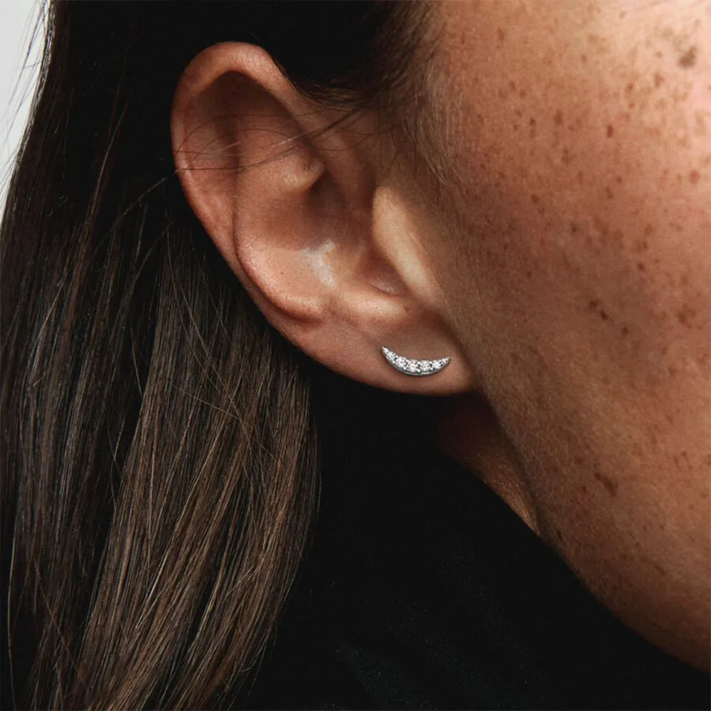 Sparkling Crescent Moon Earrings