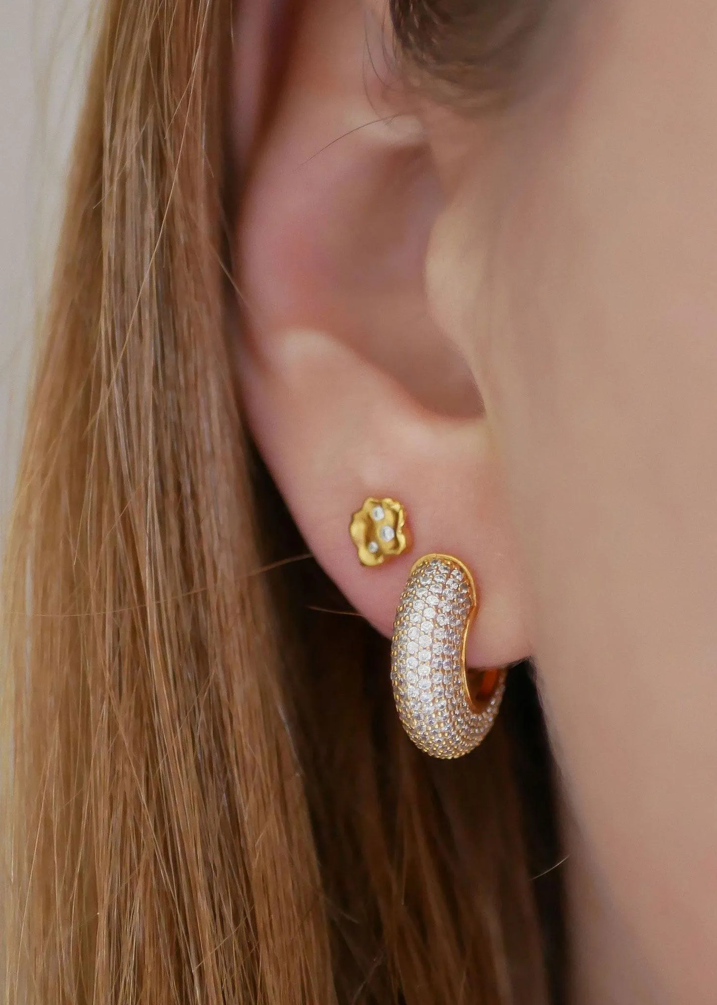 Sparkling Luna Hoop Earrings