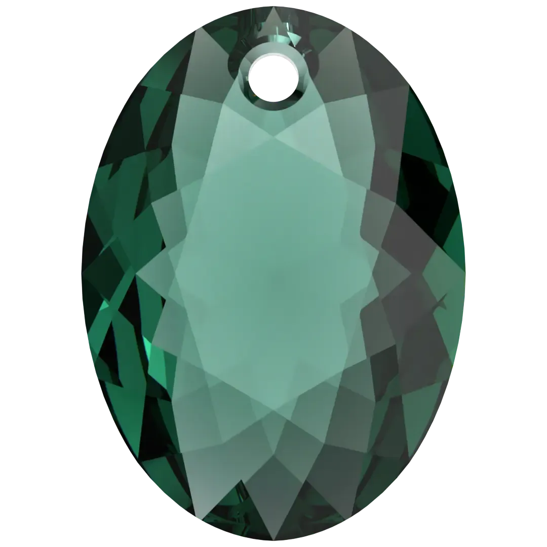 Swarovski Pendants Elliptic Cut (6438) Emerald