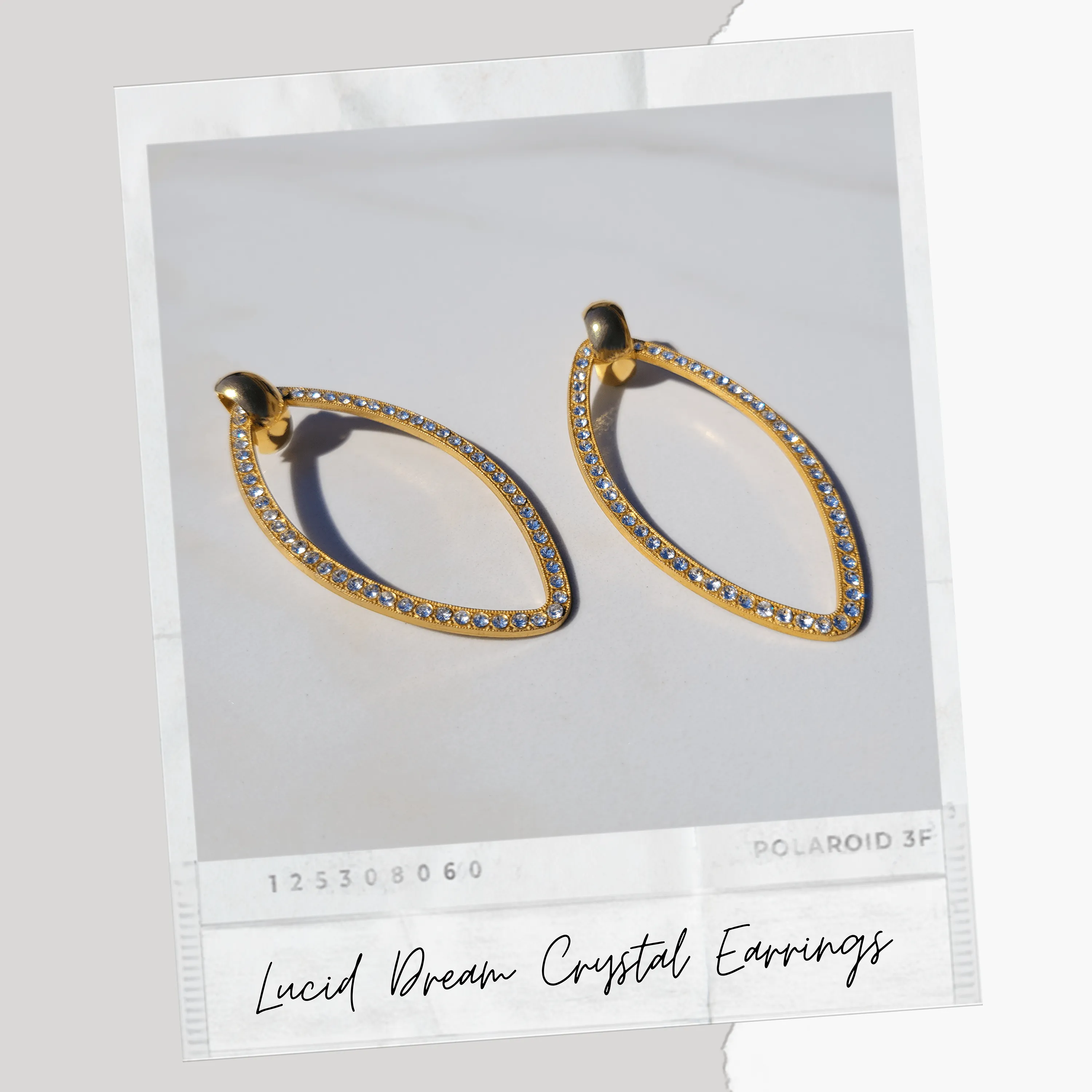 Sylvie Gabrielli Lucid Dream Crystal Earrings, French Vintage Women's Earrings, Drop Design