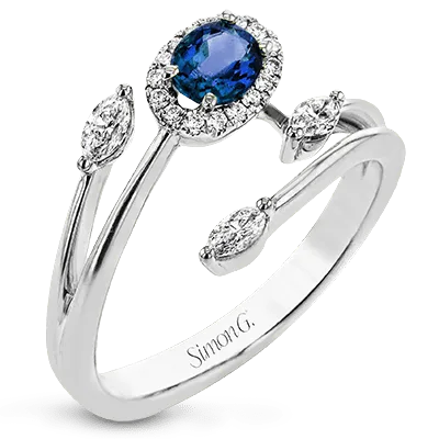 Tempera Color Gemstone Ring In 18k Gold With Diamonds LR2265 WHITE 18K SEMI