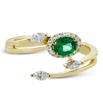 Tempera Color Gemstone Ring In 18k Gold With Diamonds LR2265 WHITE 18K SEMI