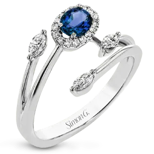 Tempera Color Gemstone Ring In 18k Gold With Diamonds LR2265 WHITE 18K SEMI