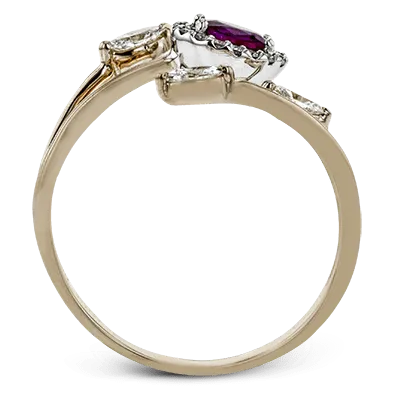 Tempera Color Gemstone Ring In 18k Gold With Diamonds LR2265 WHITE 18K SEMI