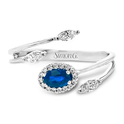 Tempera Color Gemstone Ring In 18k Gold With Diamonds LR2265 WHITE 18K SEMI