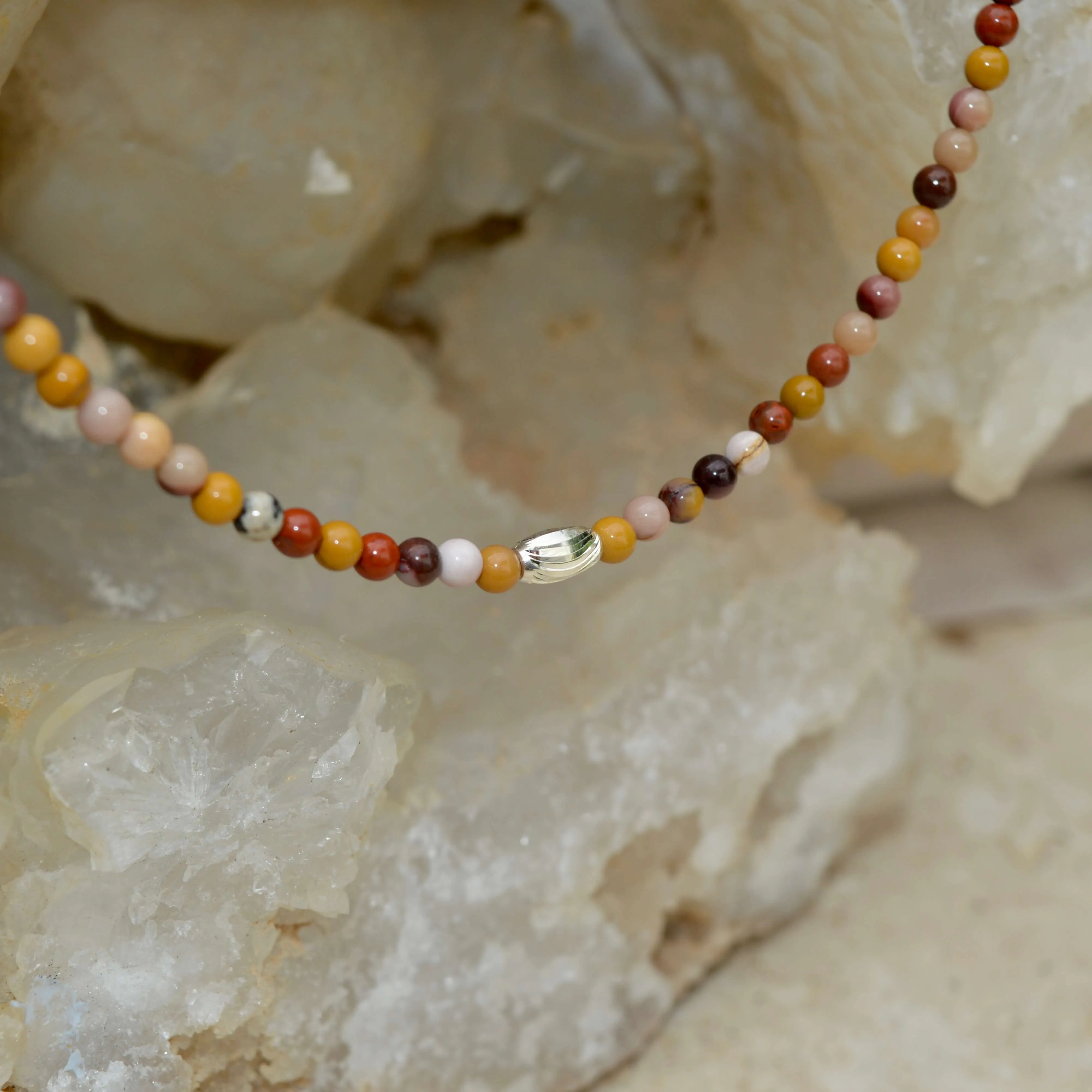 THE DAINTY- Silver- Mookaite- NECKLACE
