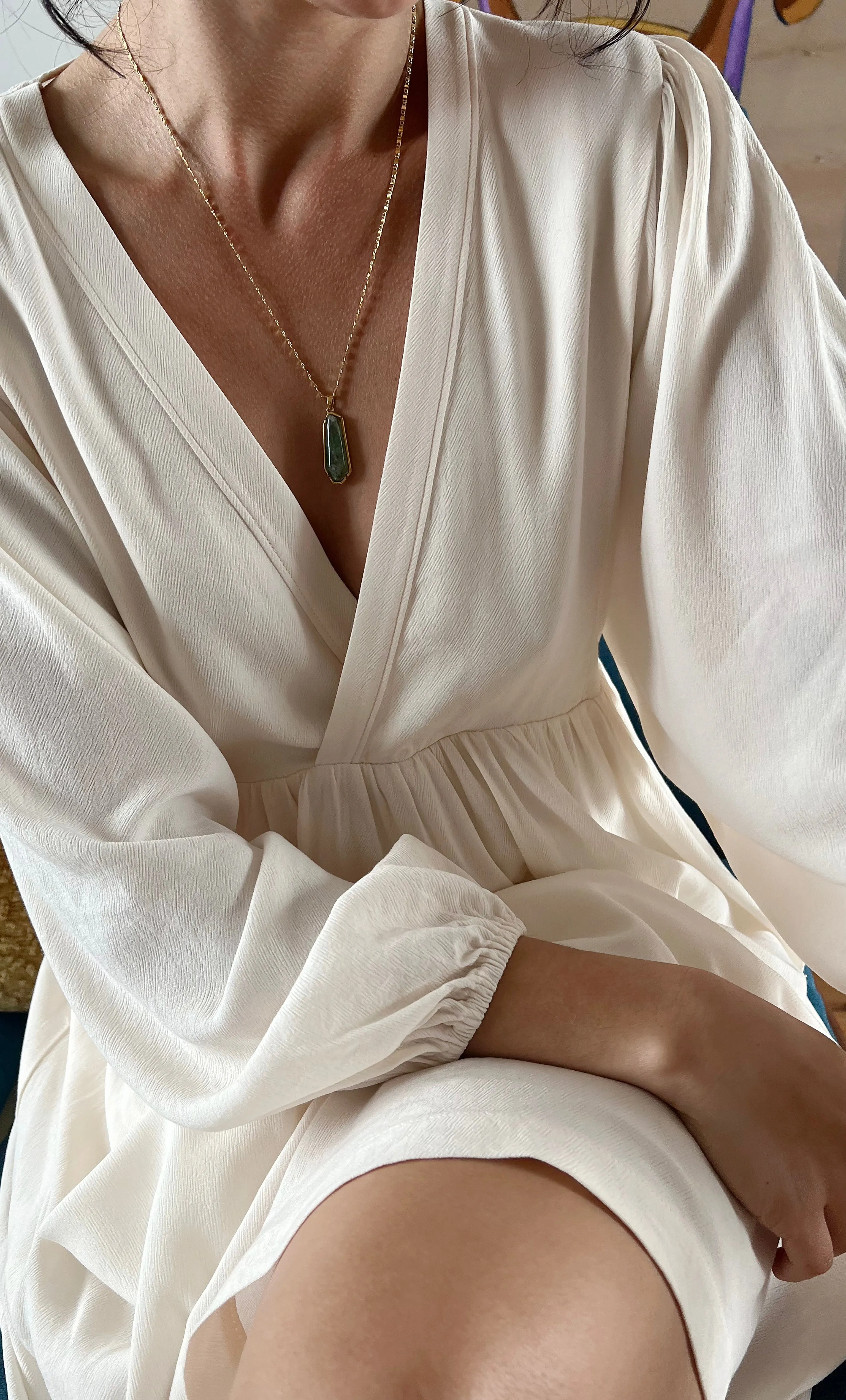 The Tunik Night Ocean Aventurine Pendant Necklace - Gold