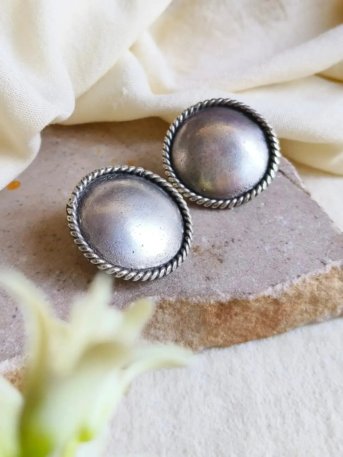 Timeless Silver Coin Stud Earrings | Sarichka
