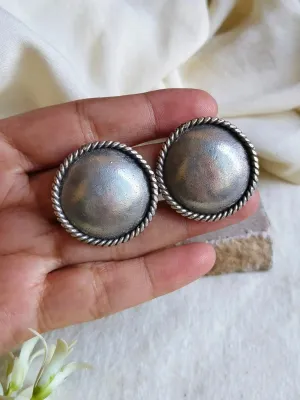 Timeless Silver Coin Stud Earrings | Sarichka