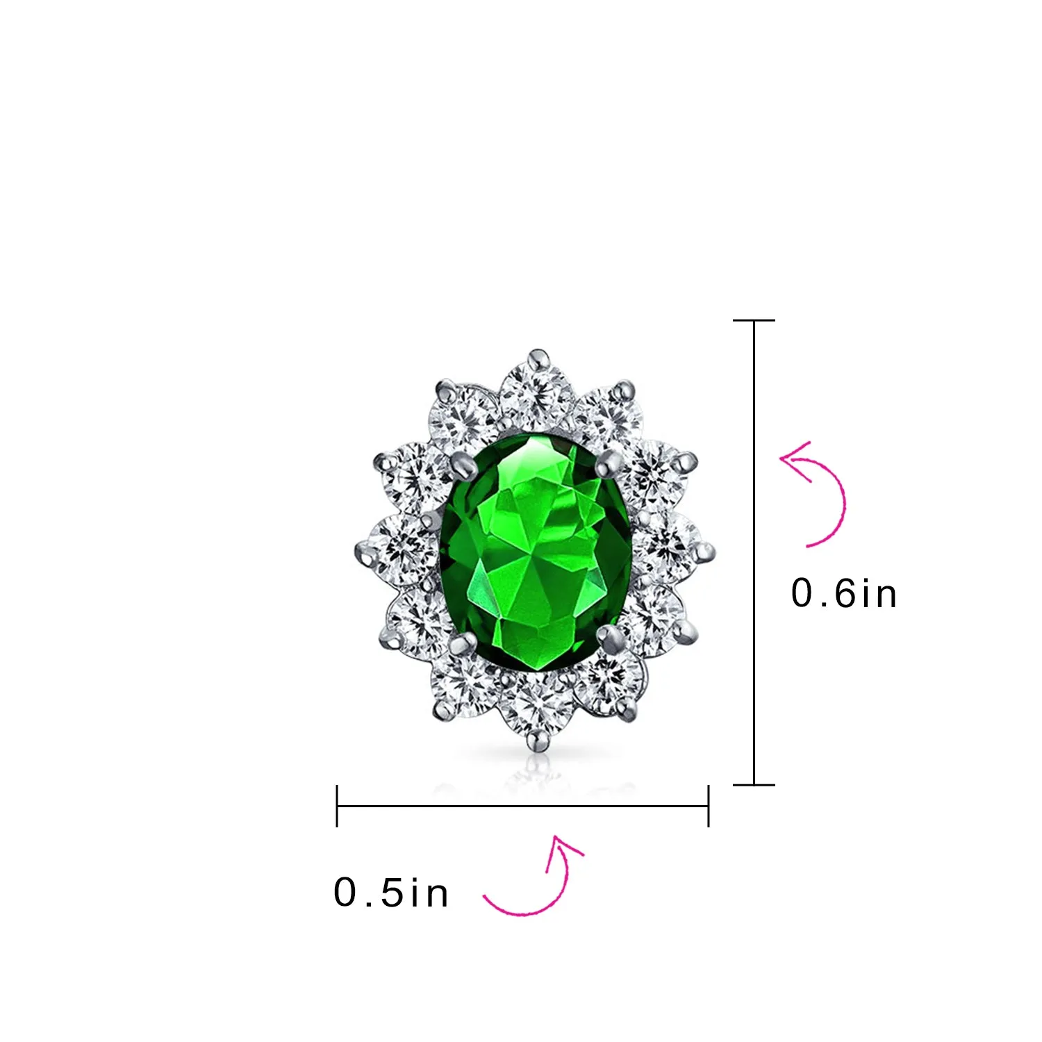 Traditional Bridal CZ Halo Oval Stud Clip-On Earrings for Non-Pierced Ears
