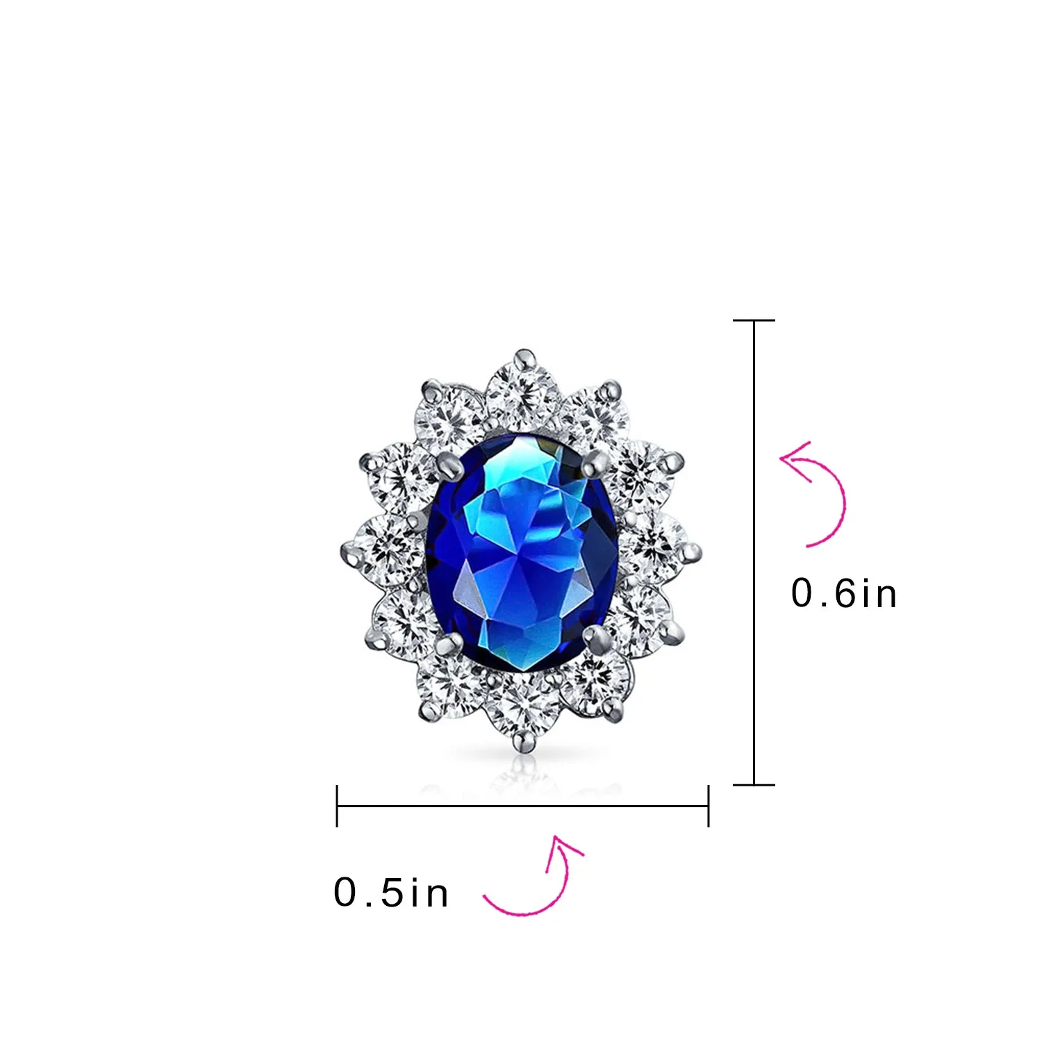 Traditional Bridal CZ Halo Oval Stud Clip-On Earrings for Non-Pierced Ears
