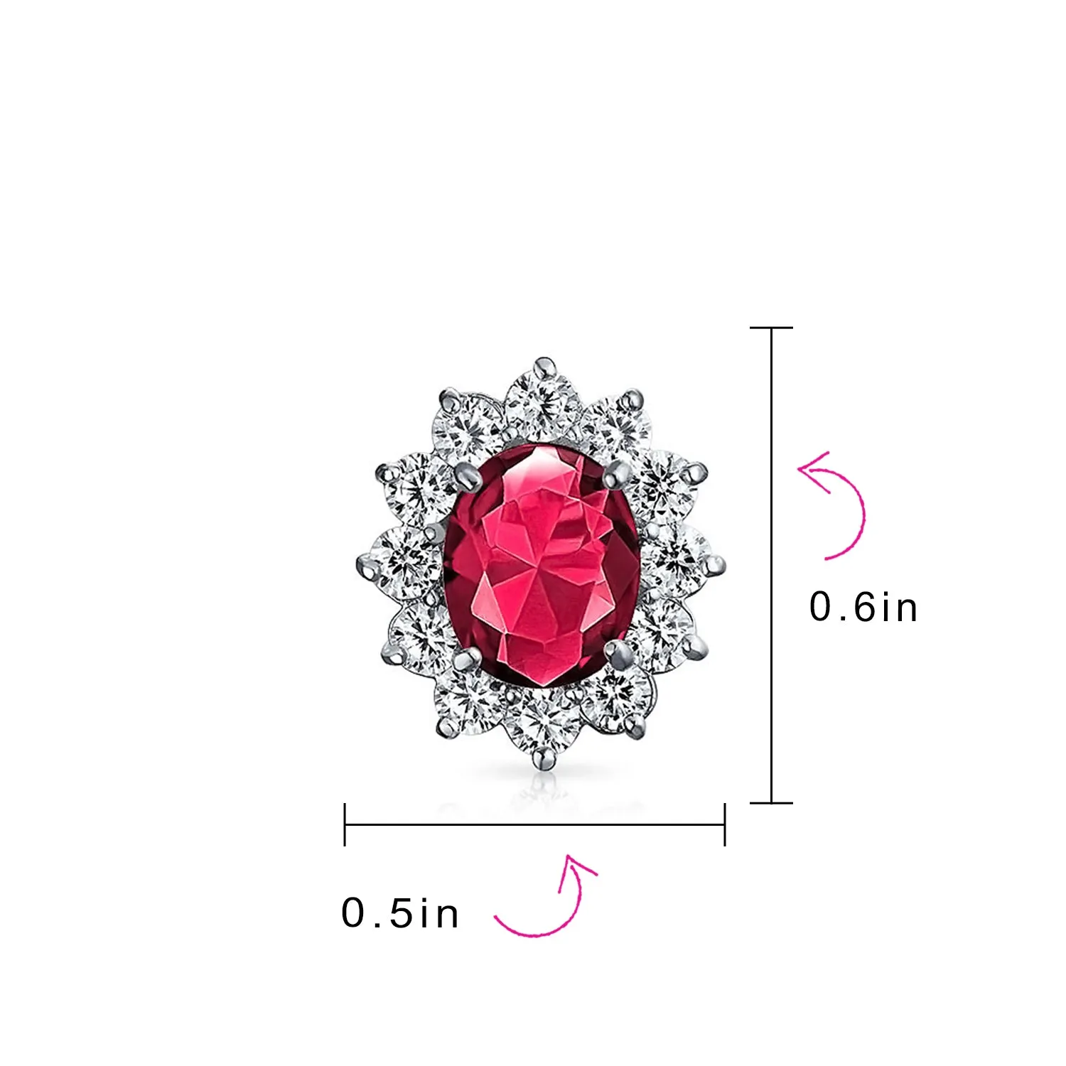 Traditional Bridal CZ Halo Oval Stud Clip-On Earrings for Non-Pierced Ears