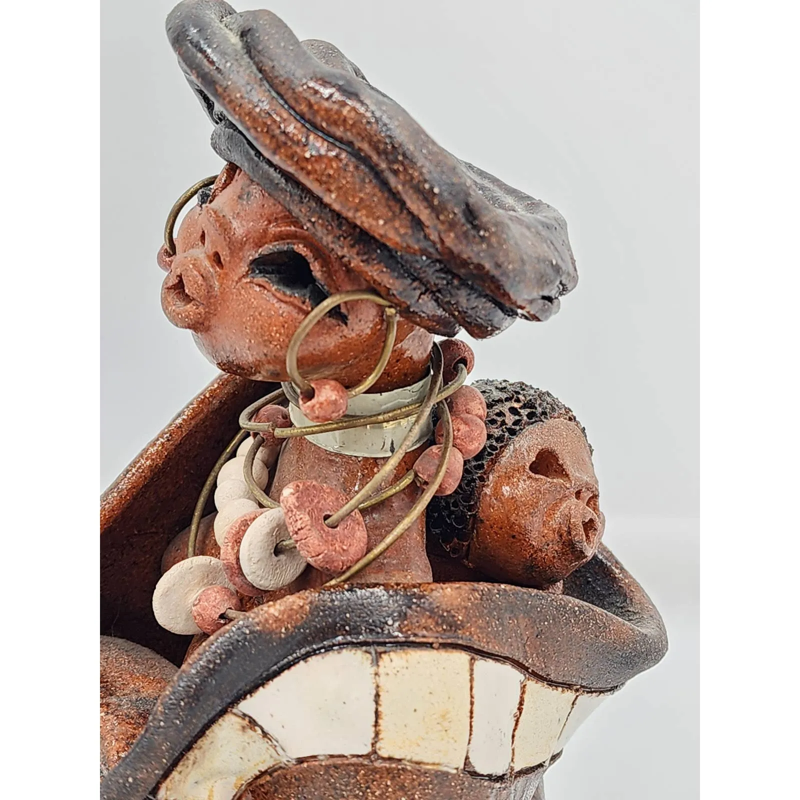 Tribal Art African Sculpture Woman Child Motherhood Ethnic Cultural Rare 10"