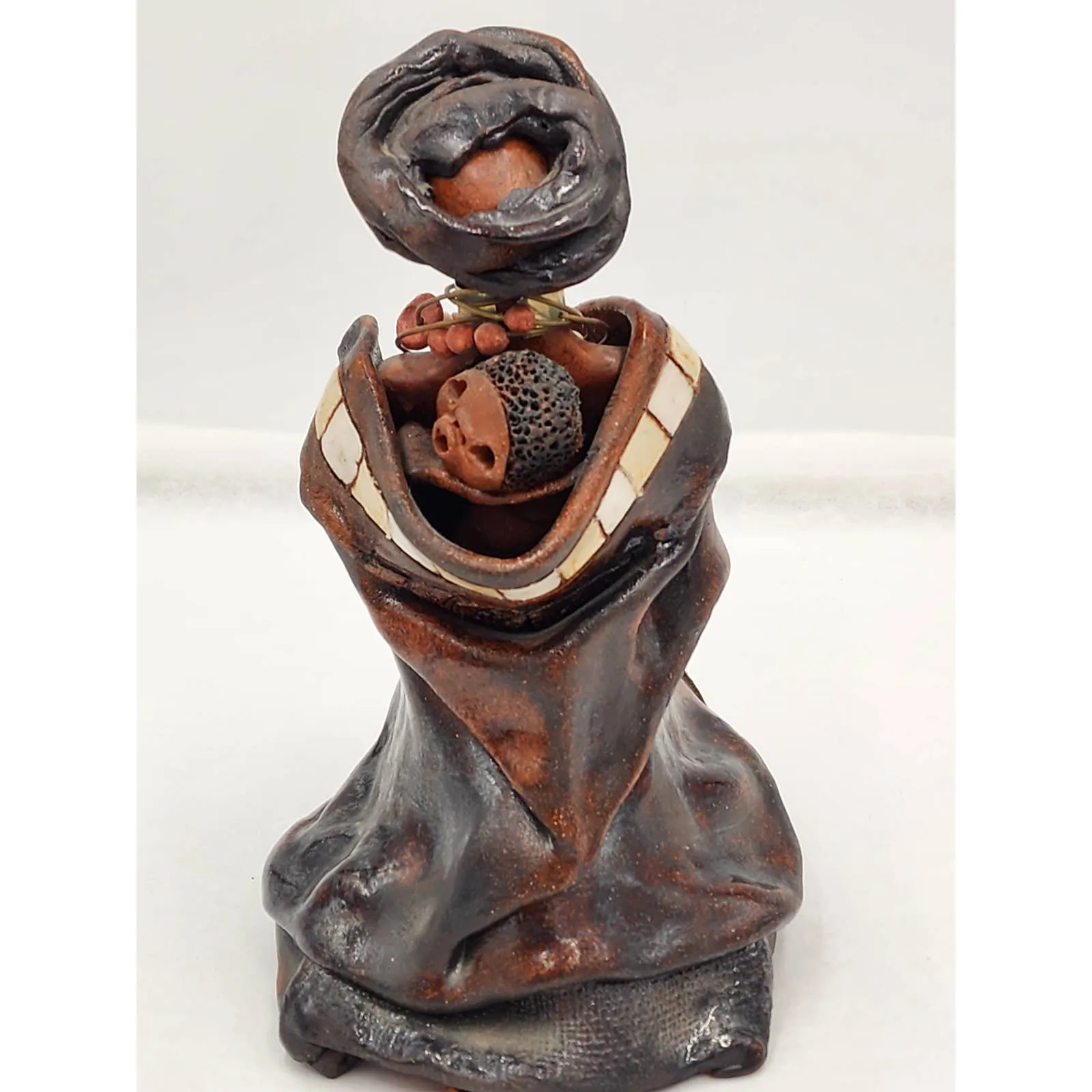 Tribal Art African Sculpture Woman Child Motherhood Ethnic Cultural Rare 10"