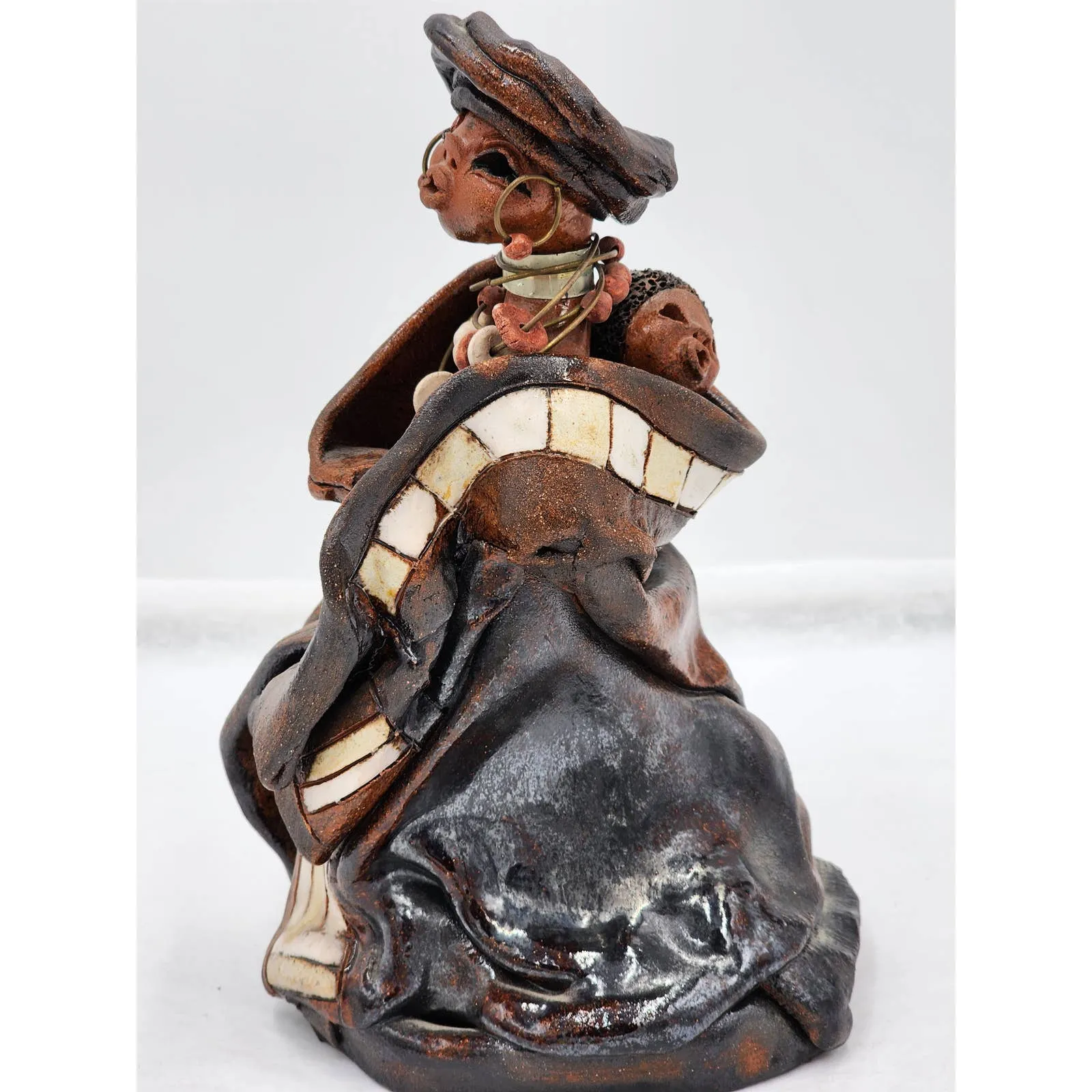 Tribal Art African Sculpture Woman Child Motherhood Ethnic Cultural Rare 10"