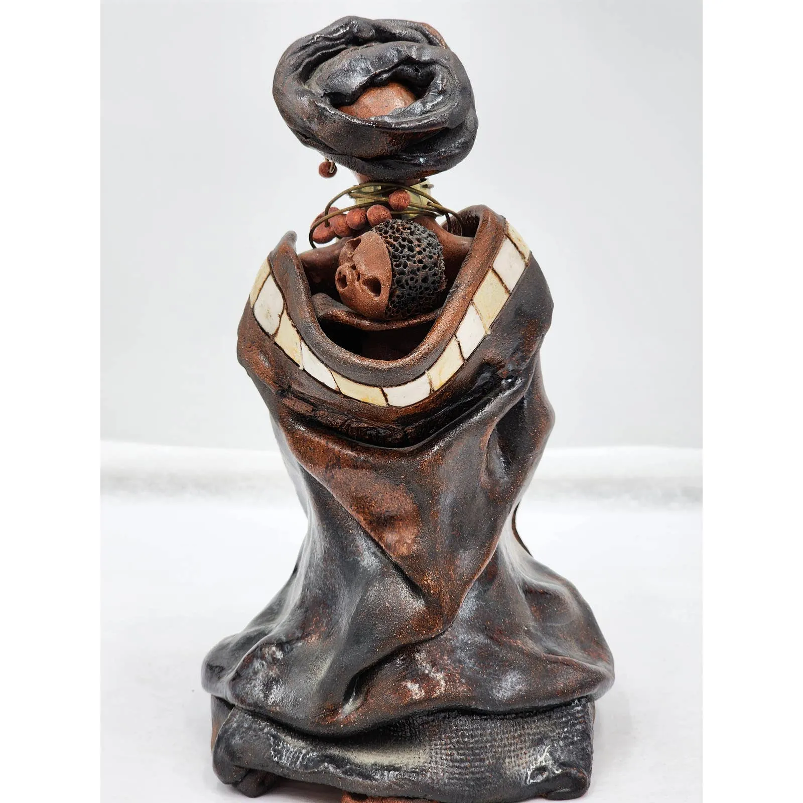 Tribal Art African Sculpture Woman Child Motherhood Ethnic Cultural Rare 10"