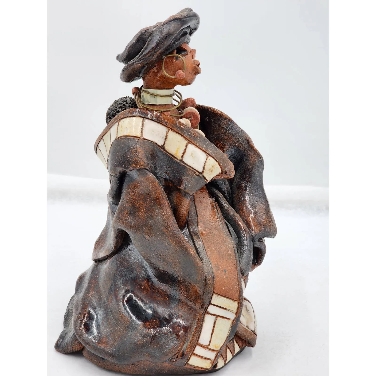 Tribal Art African Sculpture Woman Child Motherhood Ethnic Cultural Rare 10"