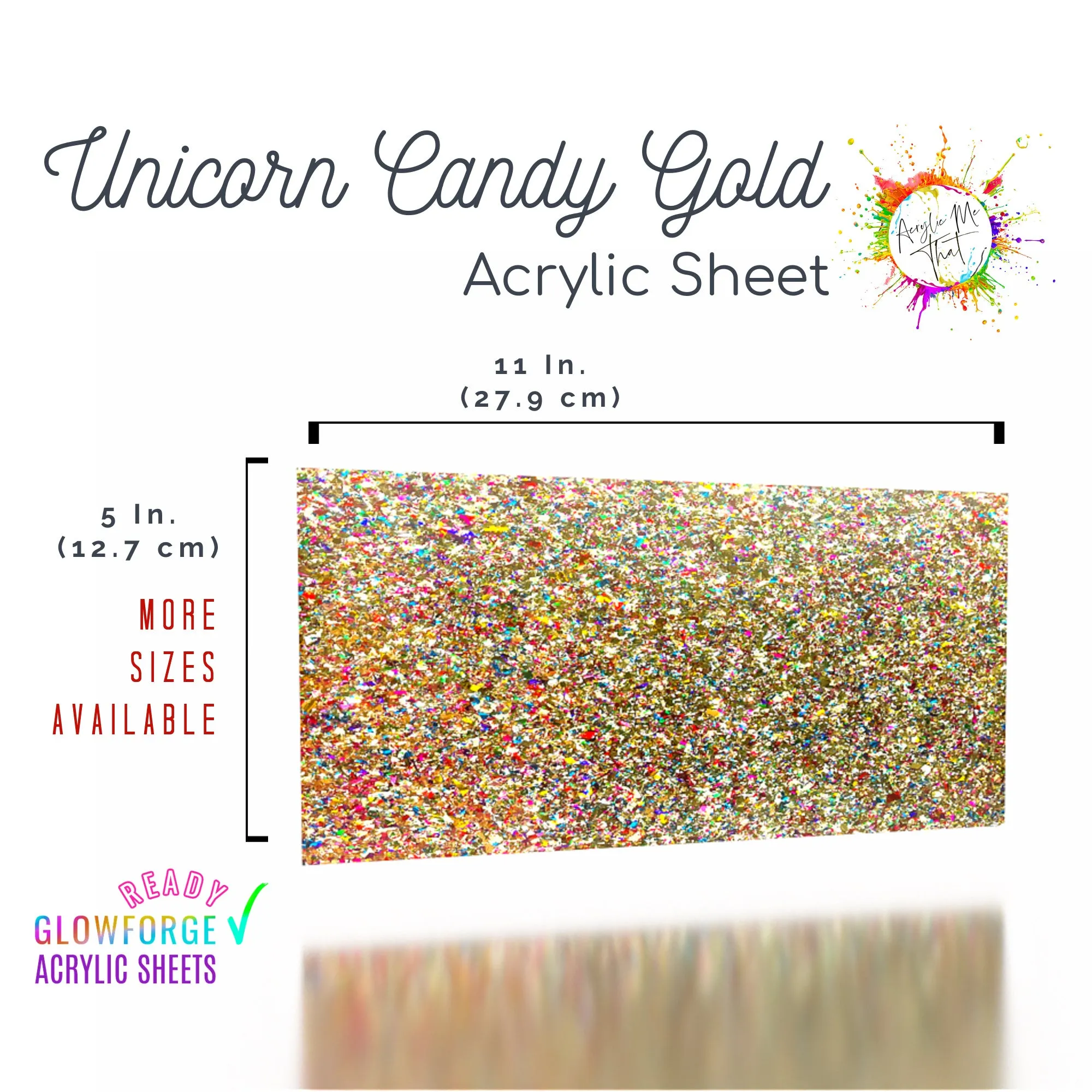 Unicorn Candy Gold Glitter Cast Acrylic Sheet