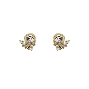 Unique Sparkling Gold Vermeil Stud Earrings